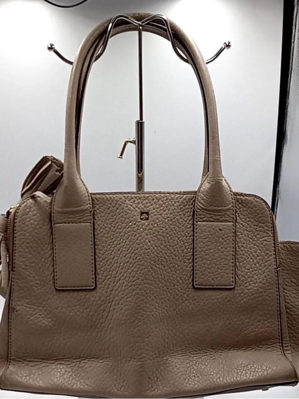 kate spade Taupe Pebbled Leather Tote